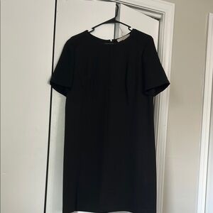 LOFT Black Sheath Mini Dress Crew Neck Short Sleeve